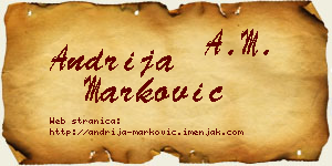 Andrija Marković vizit kartica